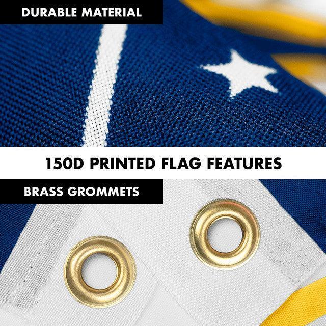 Combo Pack: 6 Feet Tangle Free Spinning Flagpole (Black) Utah UT State Flag 3x5 ft Printed 150D Brass Grommets (Flag Included) Aluminum Flag Pole