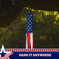 G128 5Pack: American USA Windsock  60 Inch  Embroidered 210D Polyester, Patriotic Hanging Decoration