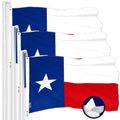 Lone Star Triple Set - 300D Polyester Embroidered Texas Flags 4x6 FT
