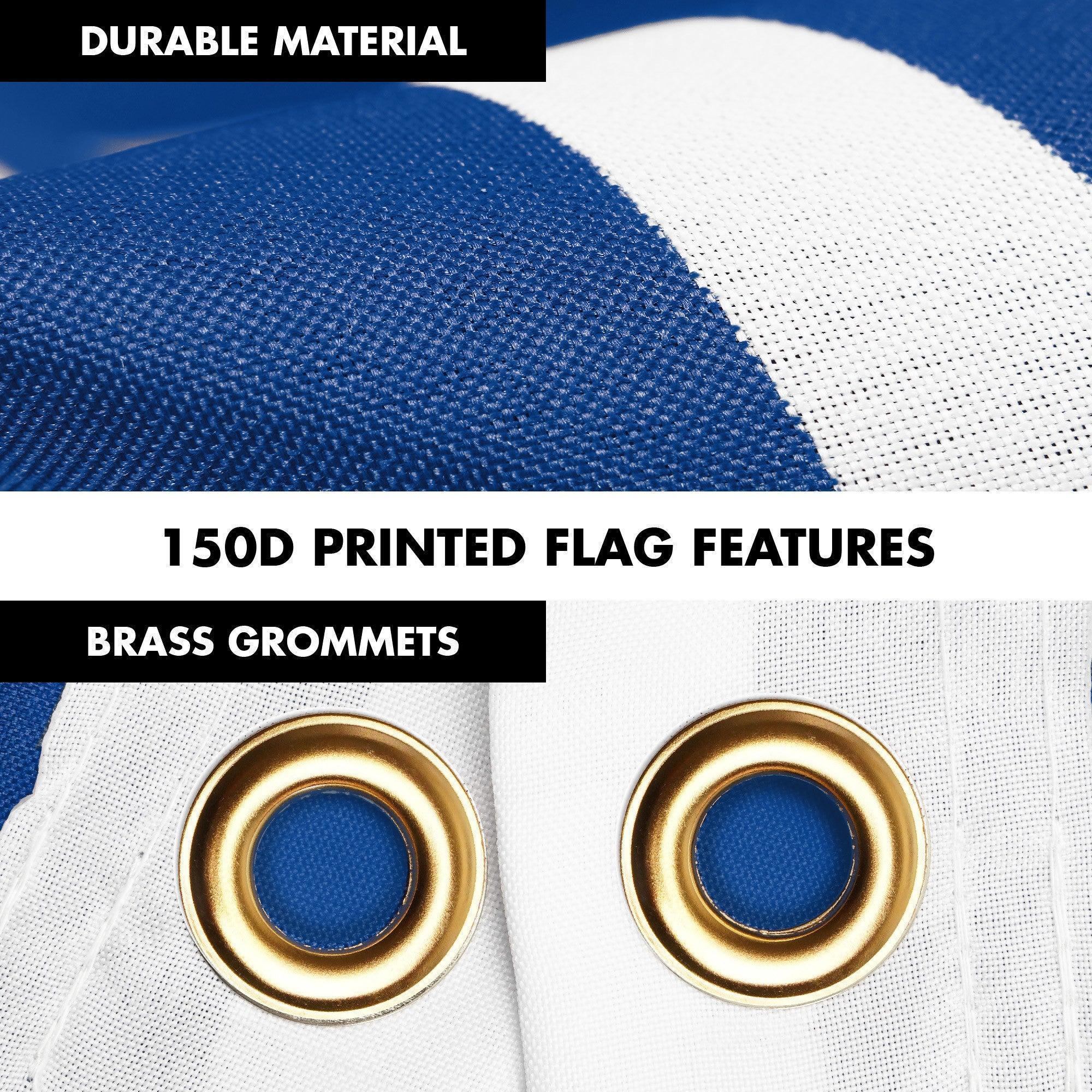G128 Combo Pack: 6 Ft Tangle Free Aluminum Spinning Flagpole (Black) & North Atlantic Treaty Org NATO Flag 3x5 Ft, LiteWeave Pro Series Printed 150D Polyester  Pole with Flag Included