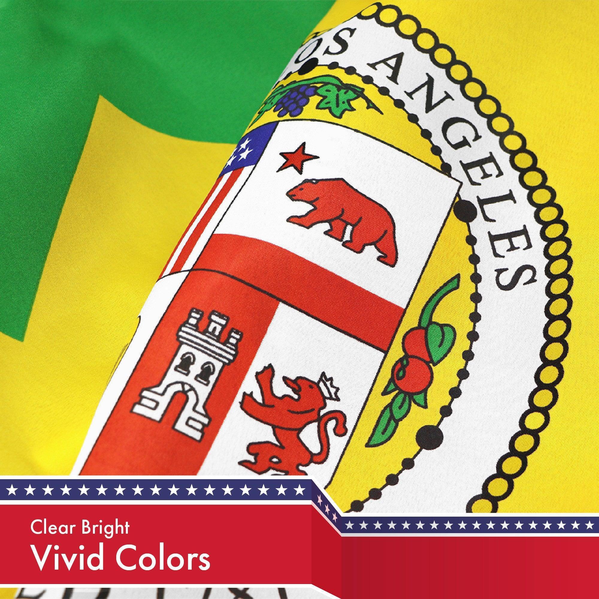 Los Angeles LA City Flag 3x5 Ft 5Pack 150D Printed Polyester By G128