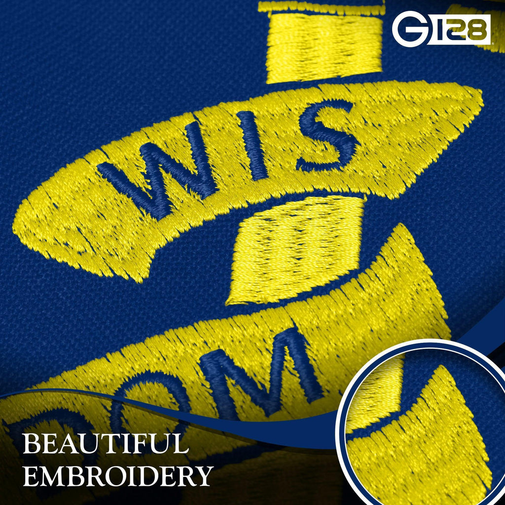 G128 Georgia State Flag  4x6 Ft  StormFlyer Series Embroidered 220GSM Spun Polyester  Embroidered Design, Indoor/Outdoor, Brass Grommets, Heavy Duty, All Weather