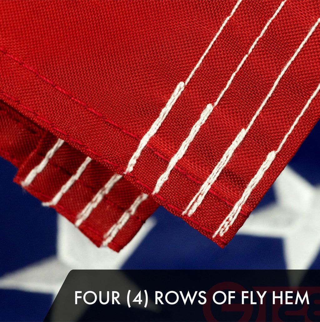 G128 10 Pack: American USA Flag  16x24 In  ToughWeave Series Embroidered 300D Polyester  Country Flag, Embroidered Stars, Sewn Stripes, Indoor/Outdoor, Brass Grommets