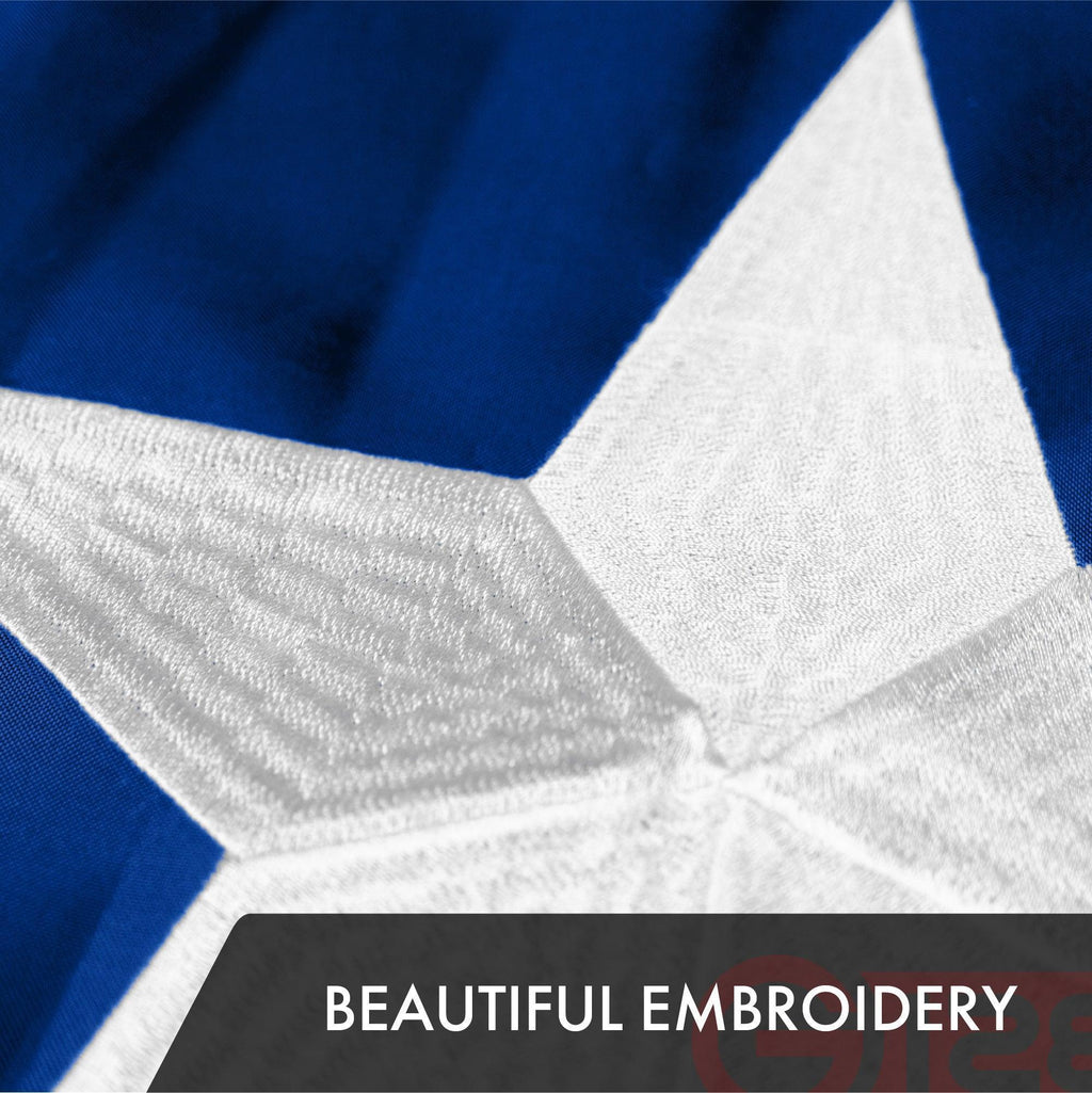 G128 5 Pack: Puerto Rico Puerto Rican Flag  4x6 Ft  ToughWeave Series Embroidered 300D Polyester  Embroidered Design, Indoor/Outdoor, Brass Grommets