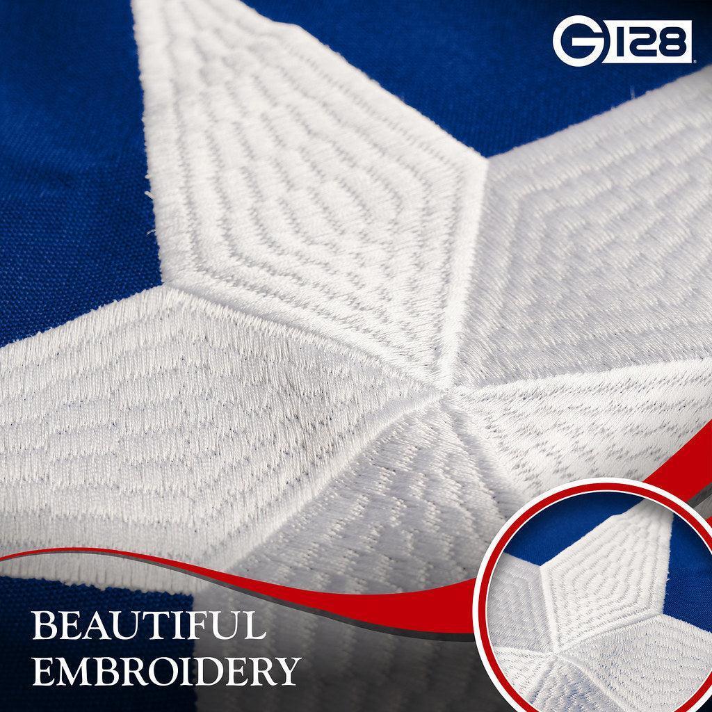 G128 5 Pack: Puerto Rico Puerto Rican PR Flag  3x5 Ft  Embroidered 220GSM SPUN POLYESTER  Embroidered Stars, Sewn Stripes, Brass Grommets, Indoor/Outdoor, Vibrant Colors, Heavy Duty SPUN POLYESTER
