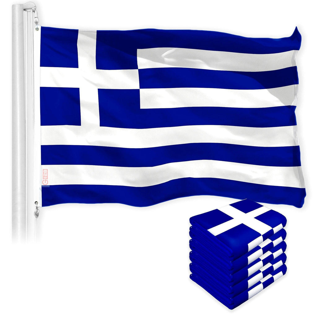 Greece Greek Flag 3x5 Ft 5Pack 150D Printed Polyester By G128