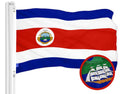 G128 Costa Rica Costa Rican Flag  3x5 Ft  ToughWeave Series Embroidered 300D Polyester  Country Flag, Embroidered Design, Indoor/Outdoor, Brass Grommets