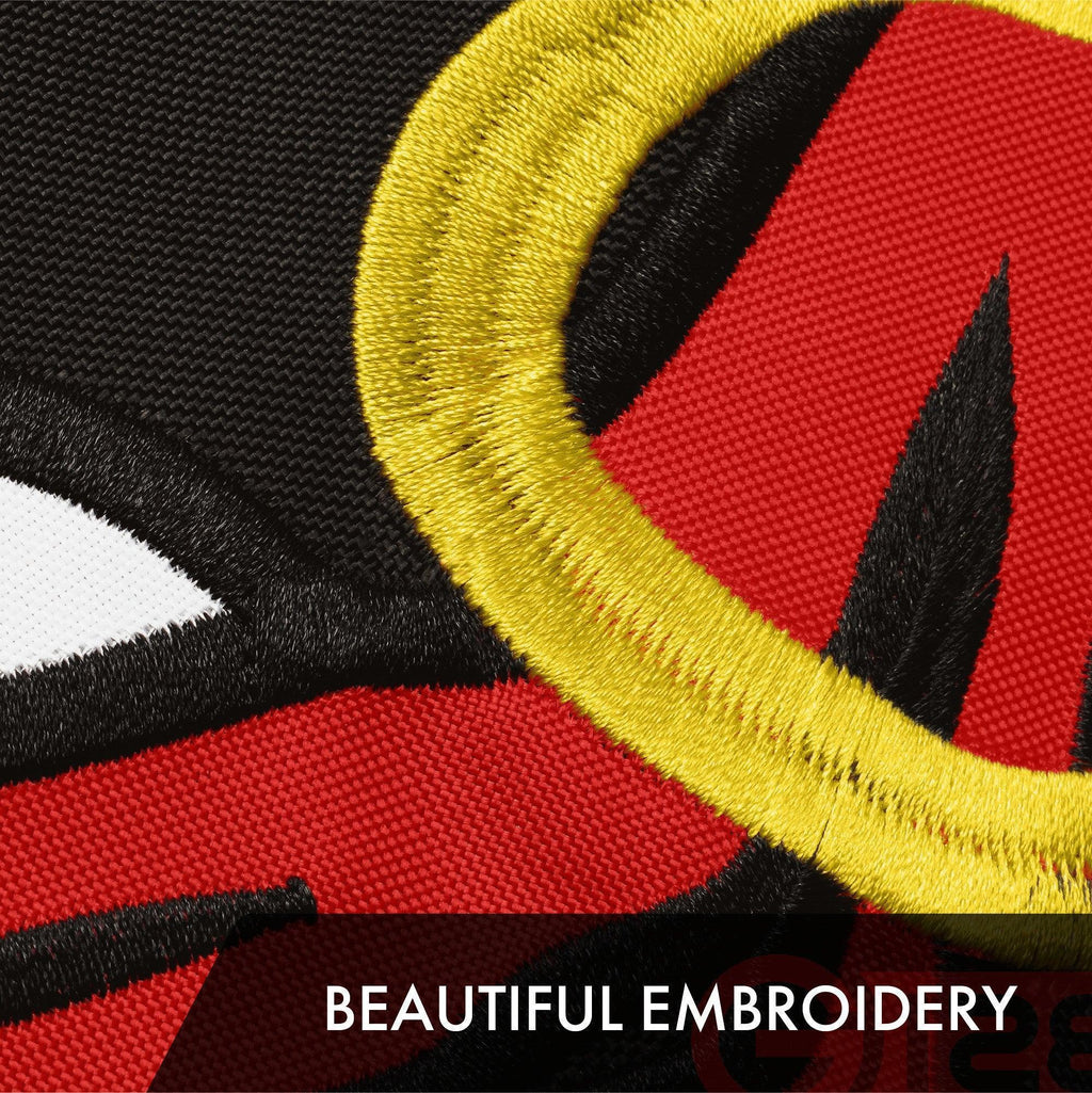 G128 5 Pack: Pirate Jolly Roger Red Head Scarf Flag  2x3 Ft  ToughWeave Series Embroidered 300D Polyester  Novelty Flag, Embroidered Design, Indoor/Outdoor, Brass Grommets