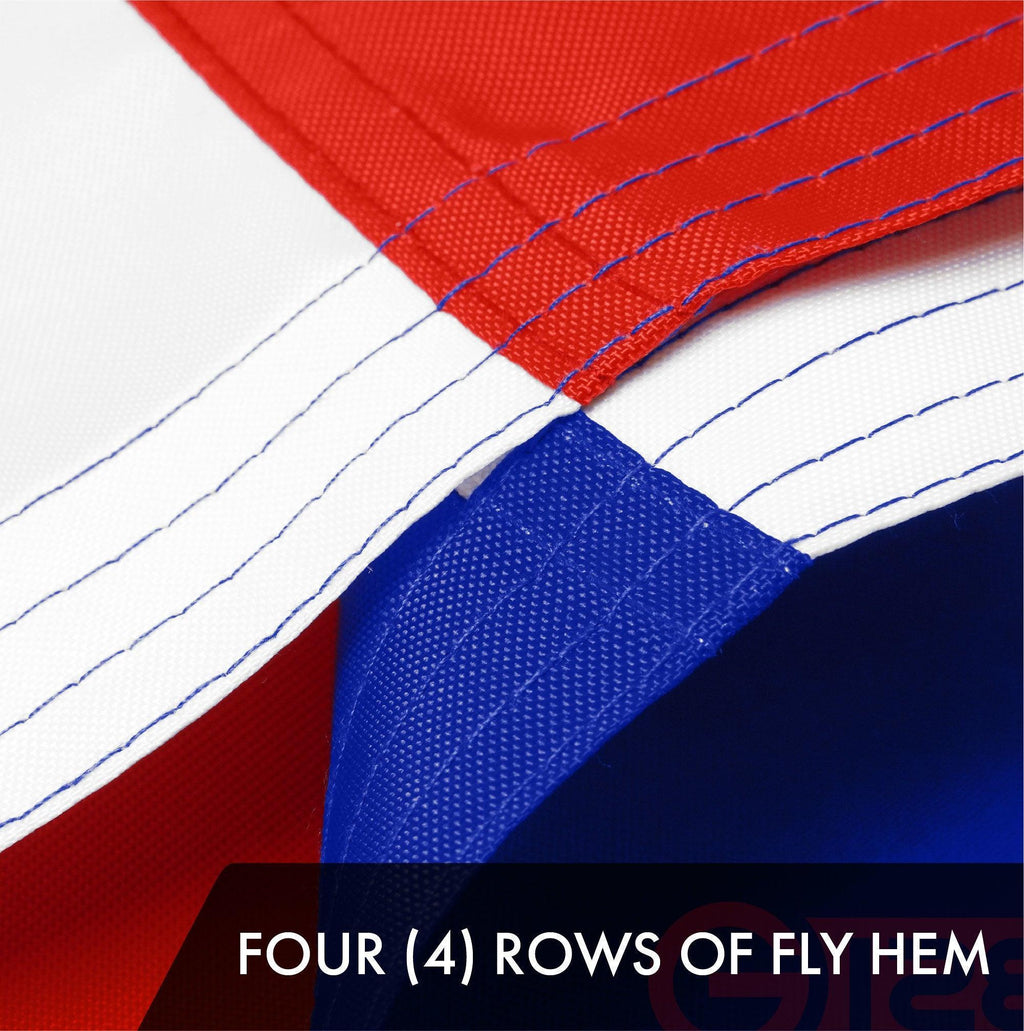 G128 Costa Rica Costa Rican Flag  3x5 Ft  ToughWeave Series Embroidered 300D Polyester  Country Flag, Embroidered Design, Indoor/Outdoor, Brass Grommets