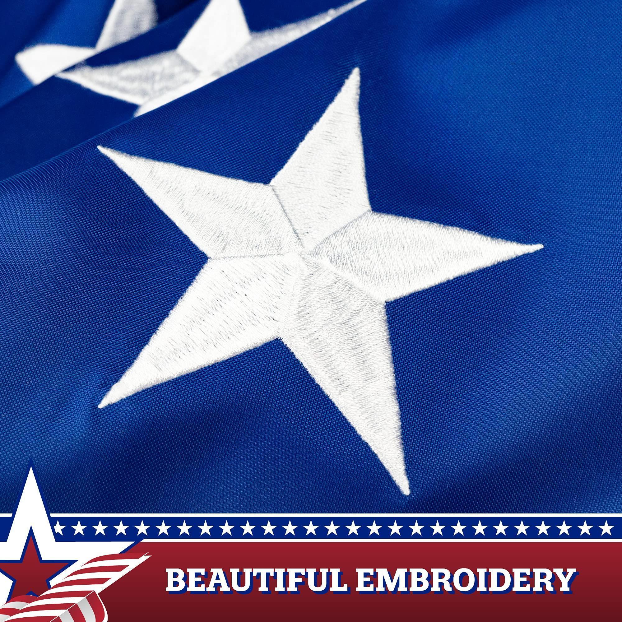 USA Pleated Fan Flag 5x10 Ft American USA Bunting Decoration Flags Embroidered