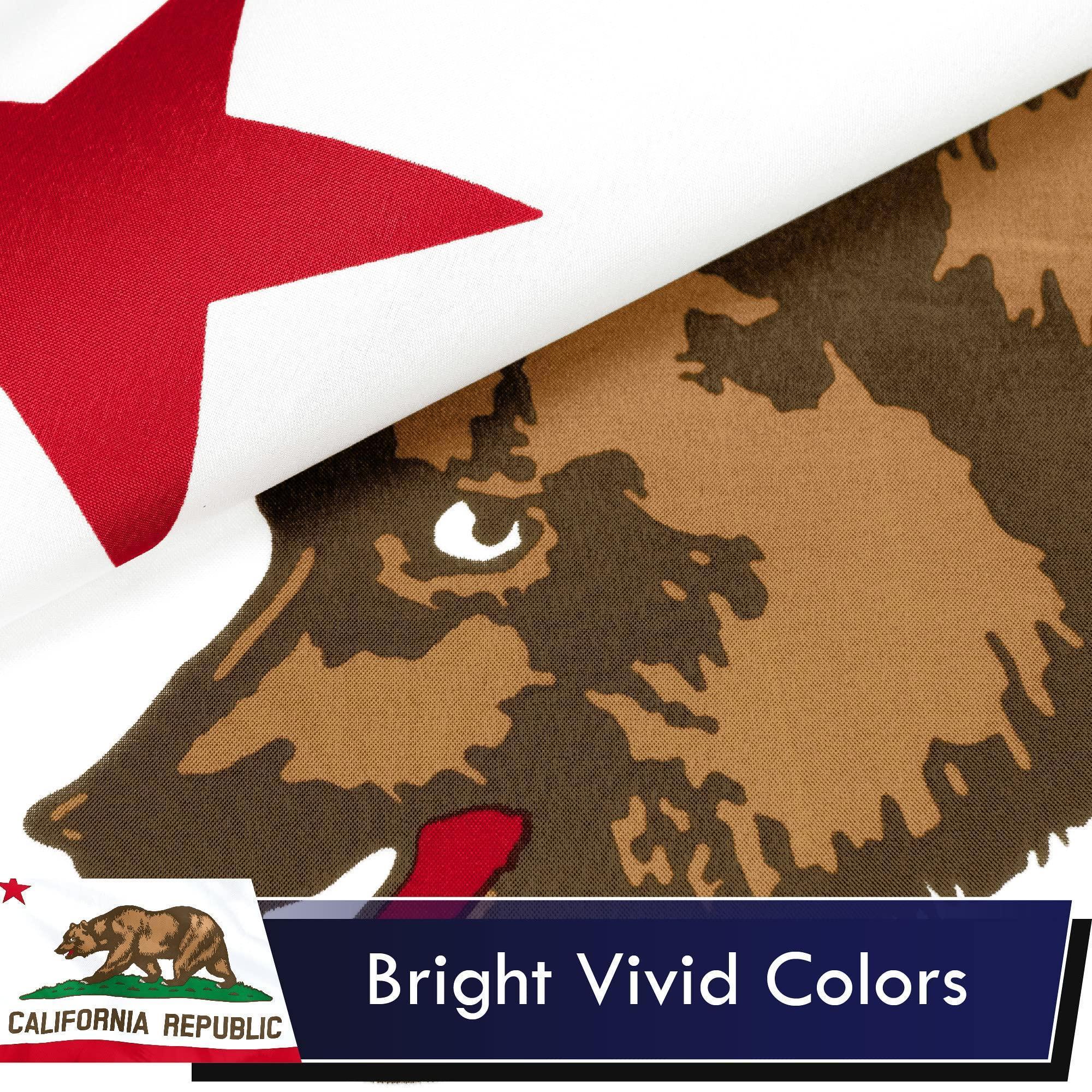 California CA State Flag  3x5 Ft  LiteWeave Series Printed 100D Polyester