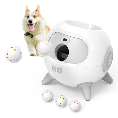 uahpet iRetriever Dog Ball Launcher with 3Pcs Balls Automatic Obstacle Avoidance Dog Ball Launcher Suitable for Medium & Large Dogs