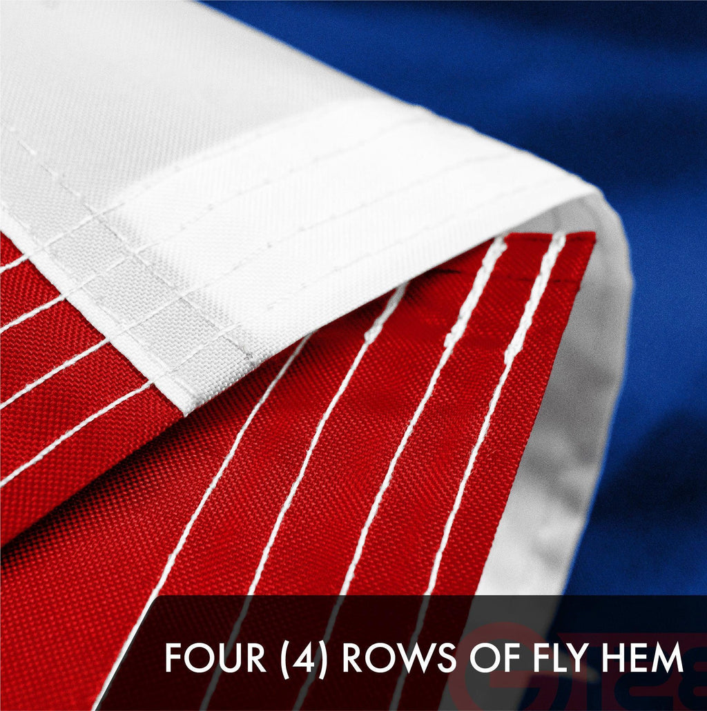 G128 5 Pack: Puerto Rico Puerto Rican Flag  4x6 Ft  ToughWeave Series Embroidered 300D Polyester  Embroidered Design, Indoor/Outdoor, Brass Grommets
