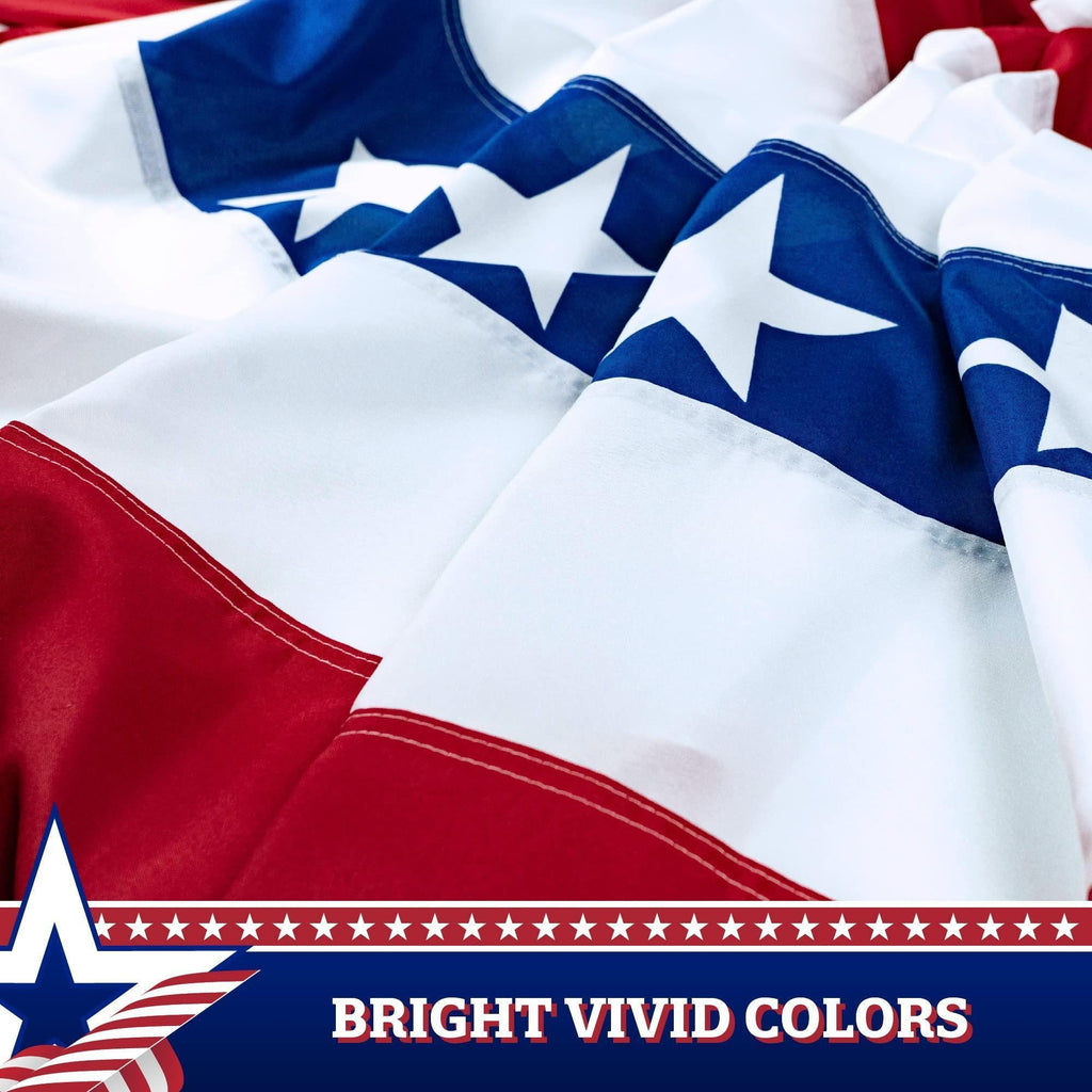 2 Pack USA Pleated Fan Flag 1.5x3 Ft American USA Bunting Decoration 150D Canvas