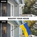G128 6ft Tangle-Free Black Aluminum Flagpole & 3x5 Ukraine Flag Combo