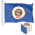 G128 5 Pack: Minnesota MN State Flag  3x5 Ft  LiteWeave Pro Series Printed 150D Polyester  Indoor/Outdoor, Vibrant Colors, Brass Grommets, Thicker and More Durable Than 100D 75D Polyester