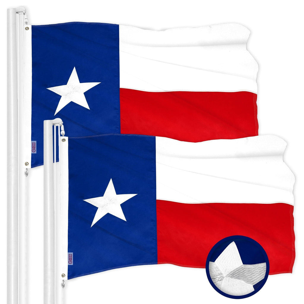 Texas State Twin Flags: 16x24 Embroidered Outdoor