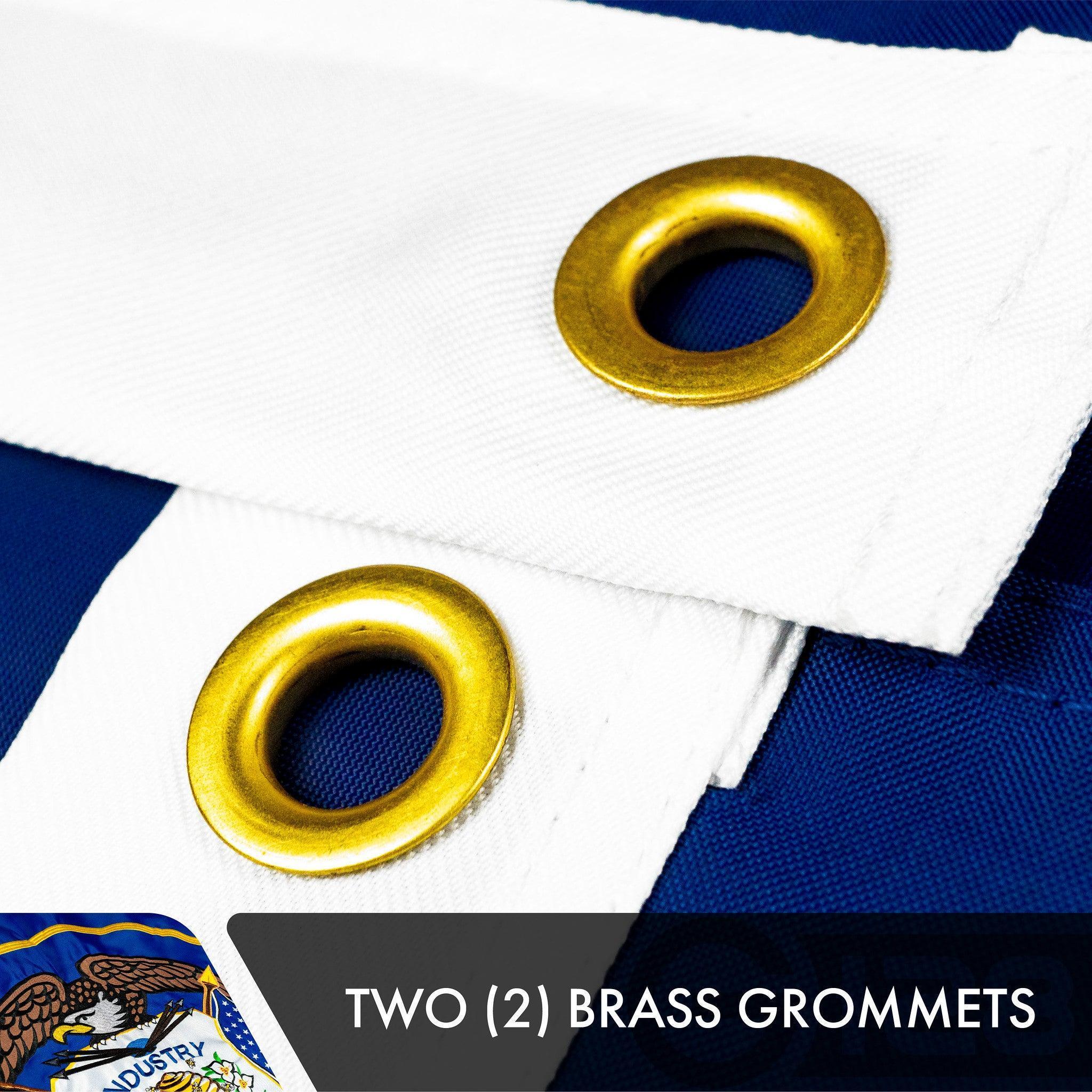 Utah UT State Flag 3x5 Ft 2Pack Doublesided Embroidered Polyester By G128