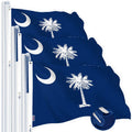 G128 3 Pack: South Carolina SC State Flag  4x6 Ft  StormFlyer Series Embroidered 220GSM Spun Polyester  Embroidered Design, Indoor/Outdoor, Brass Grommets, Heavy Duty, All Weather