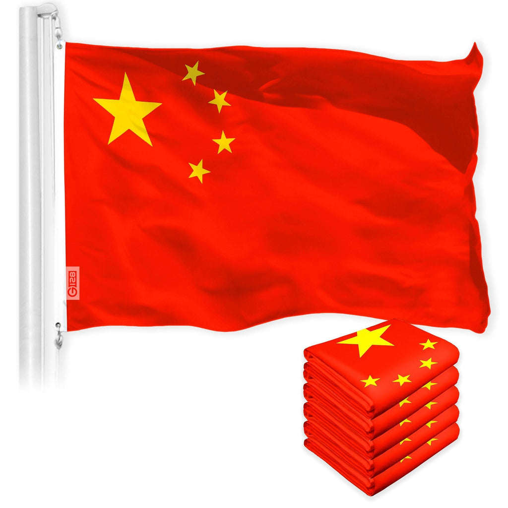 China Chinese Flag 3x5 Ft 5Pack 150D Printed Polyester By G128