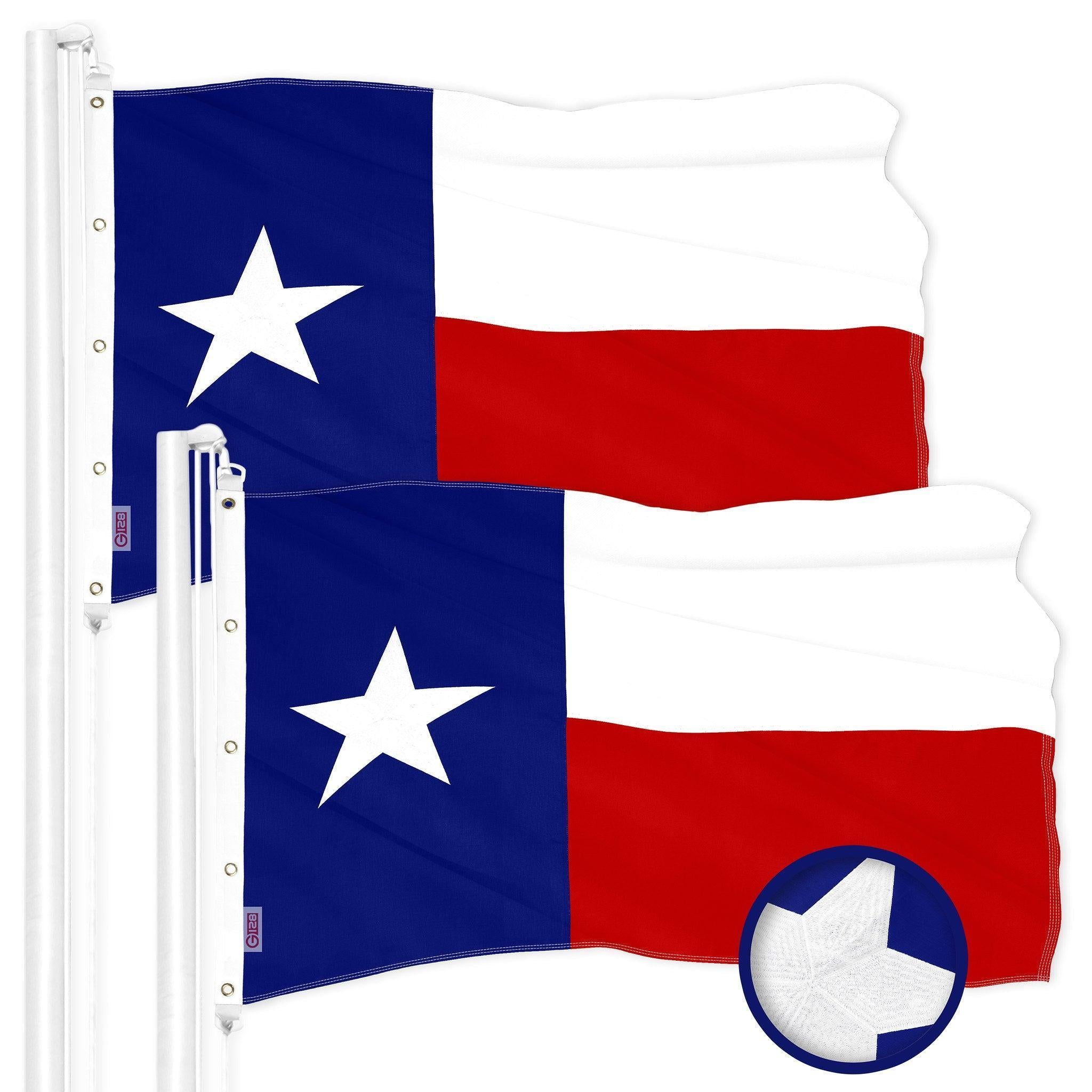 LongStar Series: 2-Pack Texas Flag 8x12 Ft, 300D Polyester