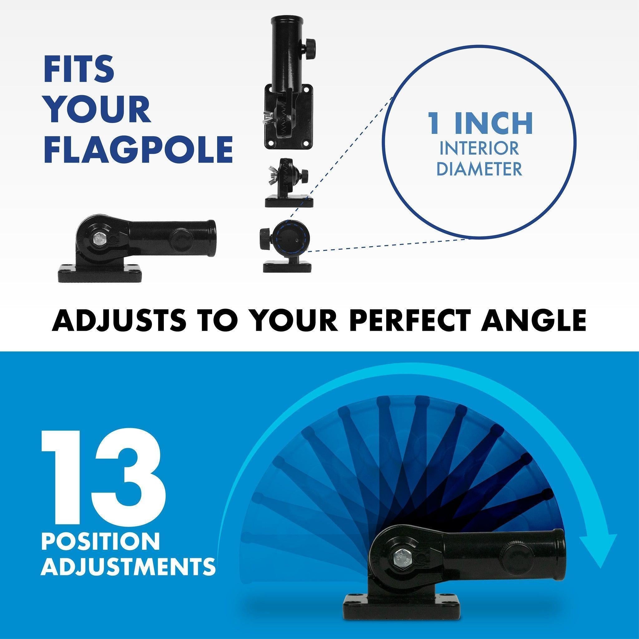 G128 Combo Pack: 6 Ft Tangle Free Spinning Flagpole (Black) & Kansas Flag 3x5 Ft Printed 150D Polyester, Brass Grommets (Flag Included) Aluminum Flag Pole