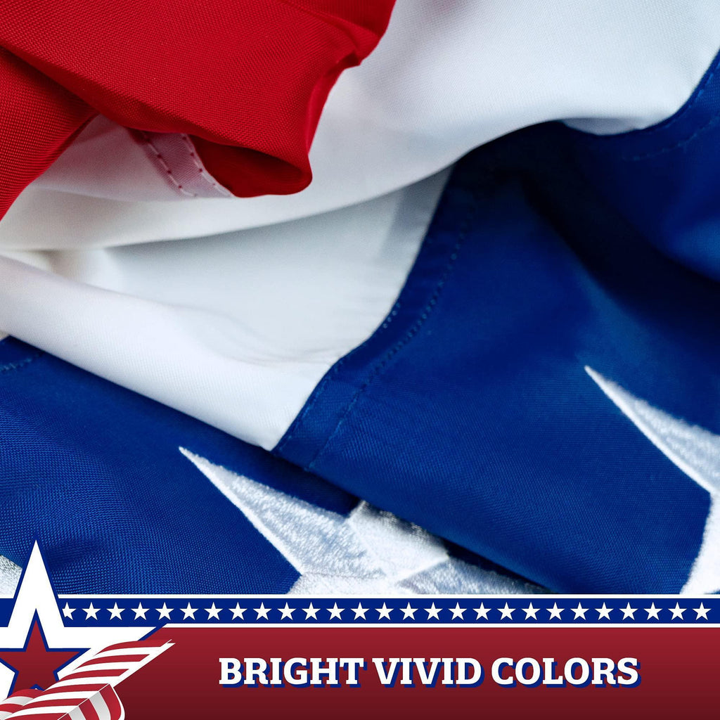 USA Pleated Fan Flag 5x10 Ft American USA Bunting Decoration Flags Embroidered