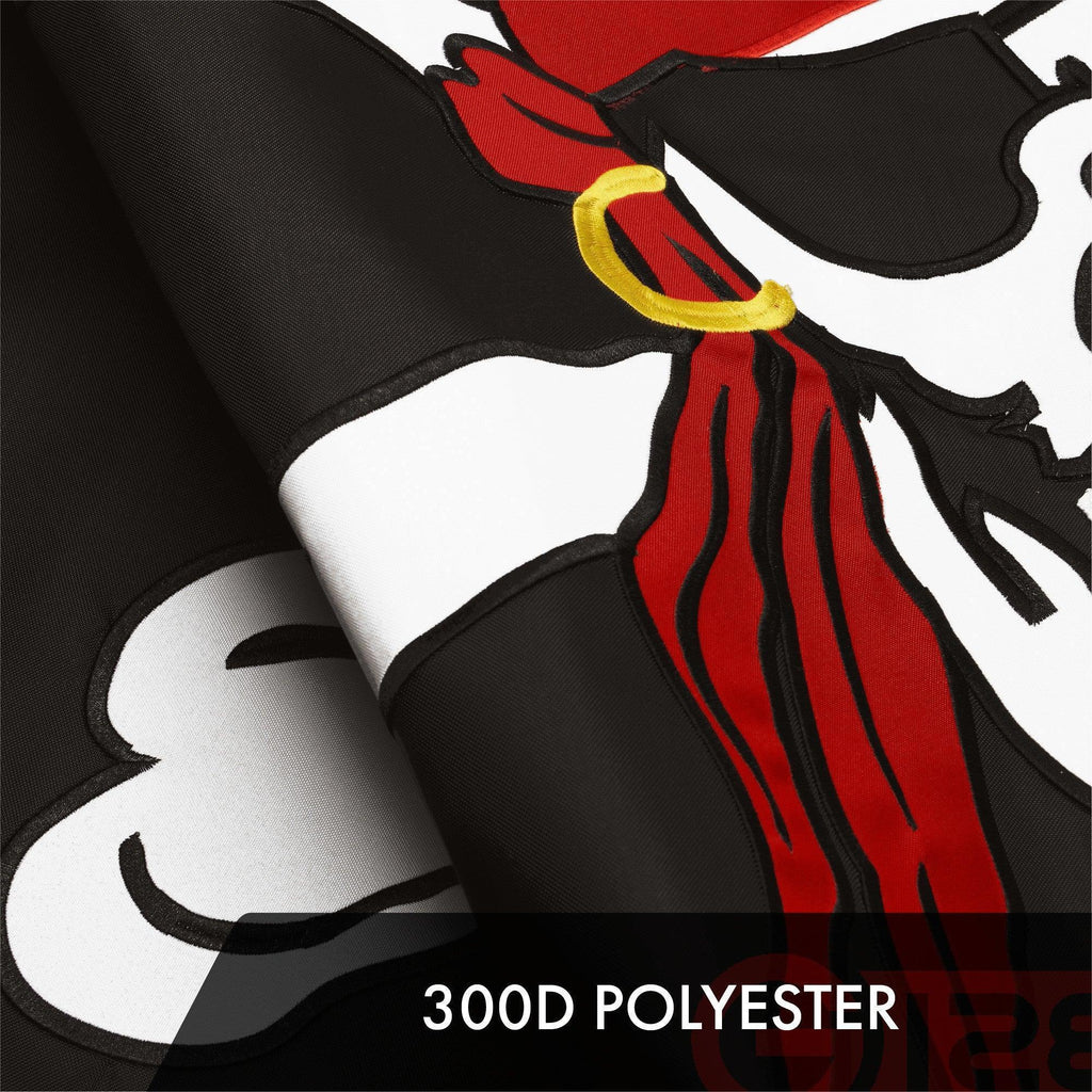 G128 2 Pack: Pirate Jolly Roger Red Head Scarf Flag  2.5x4 Ft  ToughWeave Series Embroidered 300D Polyester  Novelty Flag, Embroidered Design, Indoor/Outdoor, Brass Grommets