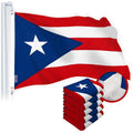 G128 5 Pack: Puerto Rico Puerto Rican PR Flag  3x5 Ft  Embroidered 220GSM SPUN POLYESTER  Embroidered Stars, Sewn Stripes, Brass Grommets, Indoor/Outdoor, Vibrant Colors, Heavy Duty SPUN POLYESTER