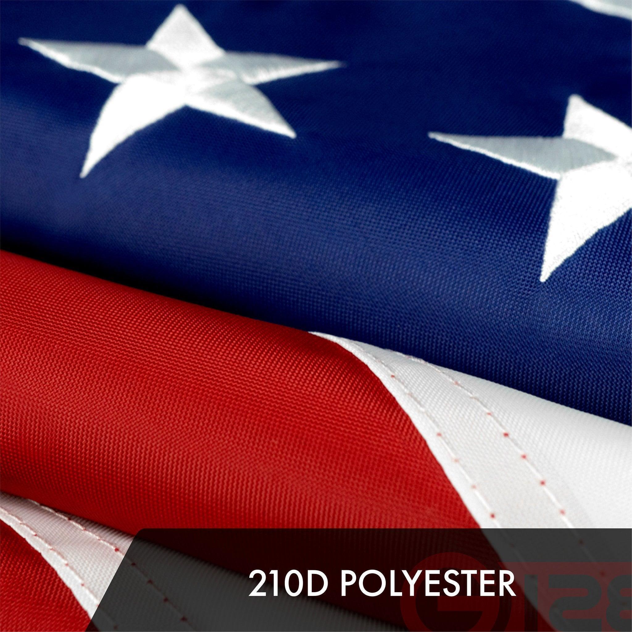 G128 10 Pack: American USA Flag  16x24 In  ToughWeave Series Embroidered 300D Polyester  Country Flag, Embroidered Stars, Sewn Stripes, Indoor/Outdoor, Brass Grommets