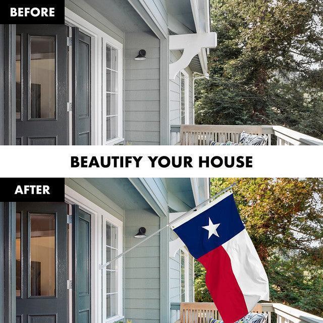 Texas State Flagpole Kit: 3x5 Ft Flag & 6 Ft Tangle-Free Pole