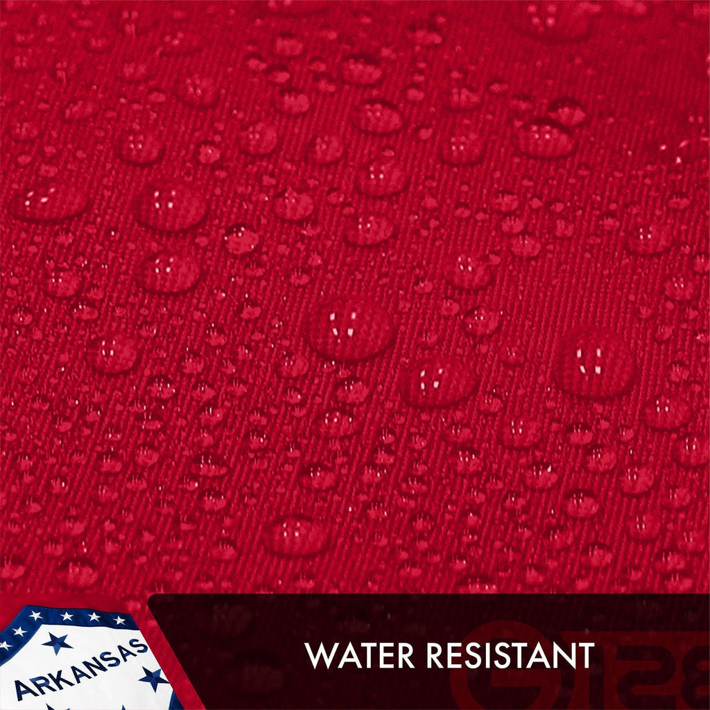 G128 Arkansas State Flag  3x5 Ft  Double ToughWeave Series Double Sided Embroidered 210D Polyester  Embroidered Design, Indoor/Outdoor, Brass Grommets, Heavy Duty, 2ply