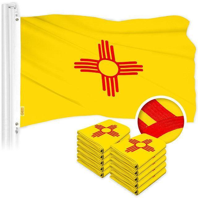 New Mexico NM State Flag 3x5 Ft 10Pack Embroidered Polyester By G128