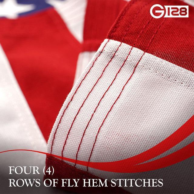 G128 Combo Pack: USA American Flag & POW MIA 4x6 Ft Embroidered Spun Polyester, Indoor/Outdoor, Brass Grommets
