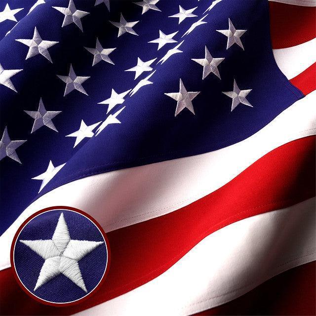 G128 Combo Pack: USA American Flag & Texas TX State 4x6 Ft Embroidered Spun Polyester, Indoor/Outdoor, Brass Grommets