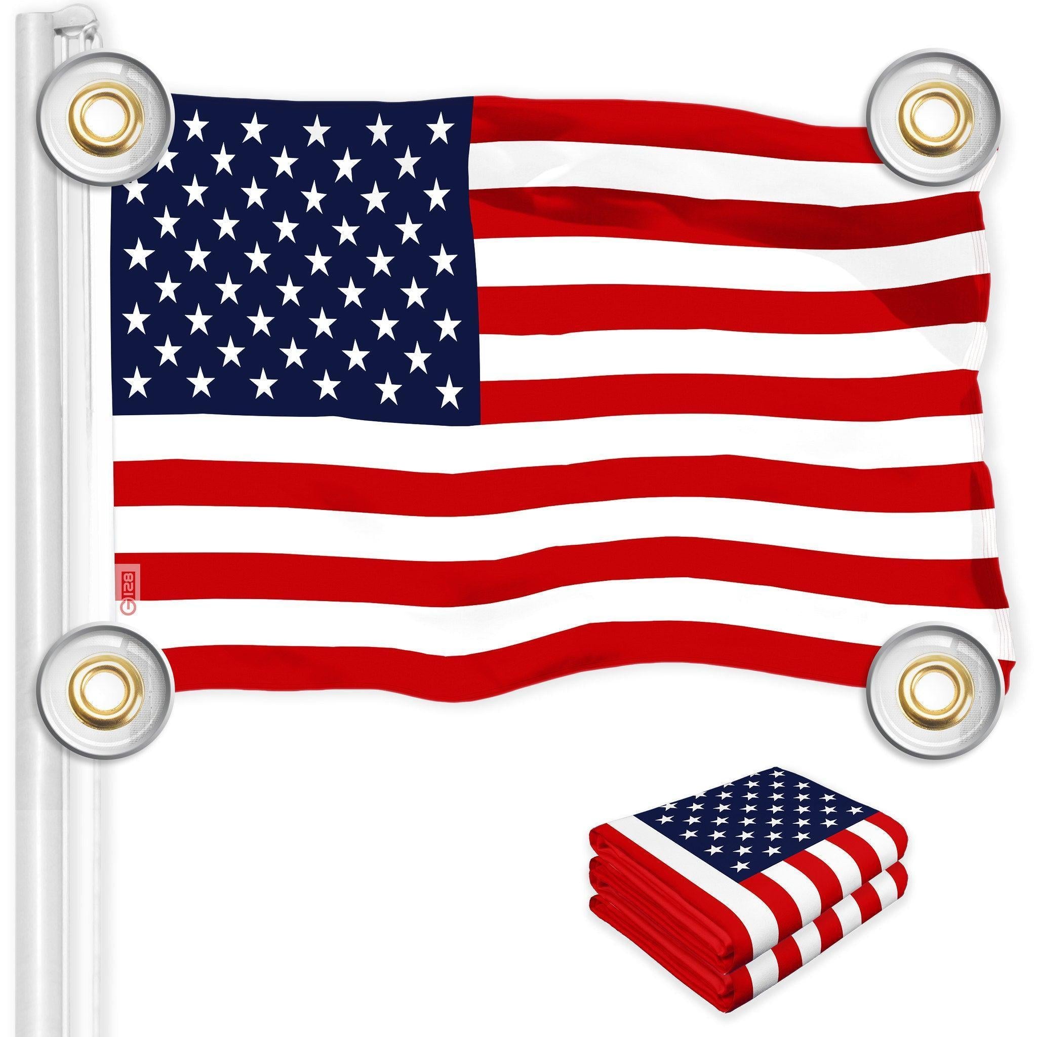 G128 2 Pack: American USA Flag  3x5 Ft  LiteWeave Pro Series Printed 150D Polyester, 4 Corner Brass Grommets  Country Flag, Vibrant Colors, Perfect For Balcony, More Durable Than 100D 75D Polyester