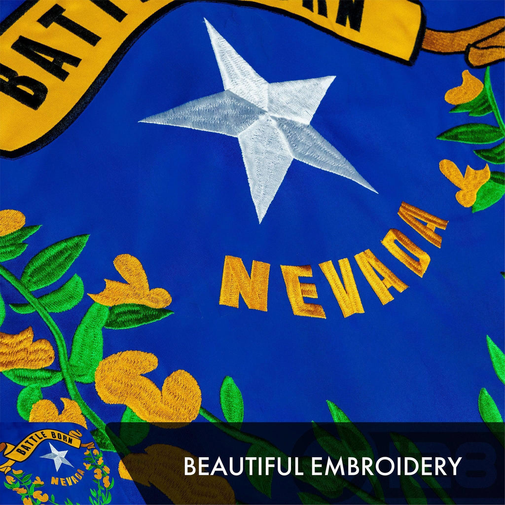 Nevada NV State Flag 3x5 Ft 5Pack Doublesided Embroidered Polyester By G128