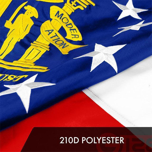 Georgia GA State Flag 3x5 Ft 10Pack Embroidered Polyester By G128
