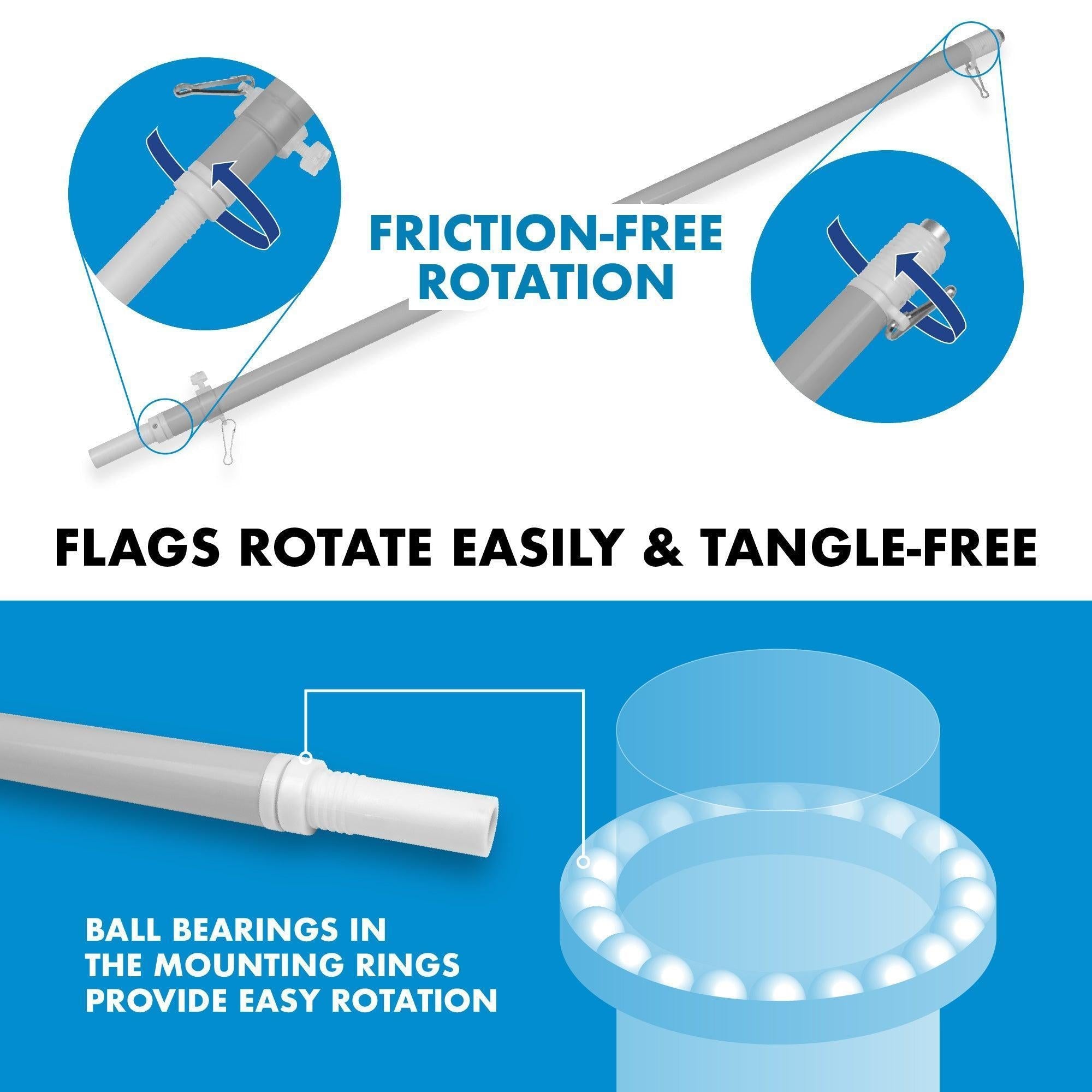 G128 Combo Pack: 6 Feet Tangle Free Spinning Flagpole (Silver) Cameroon Cameroonian Flag 3x5 ft Printed 150D Brass Grommets (Flag Included) Aluminum Flag Pole