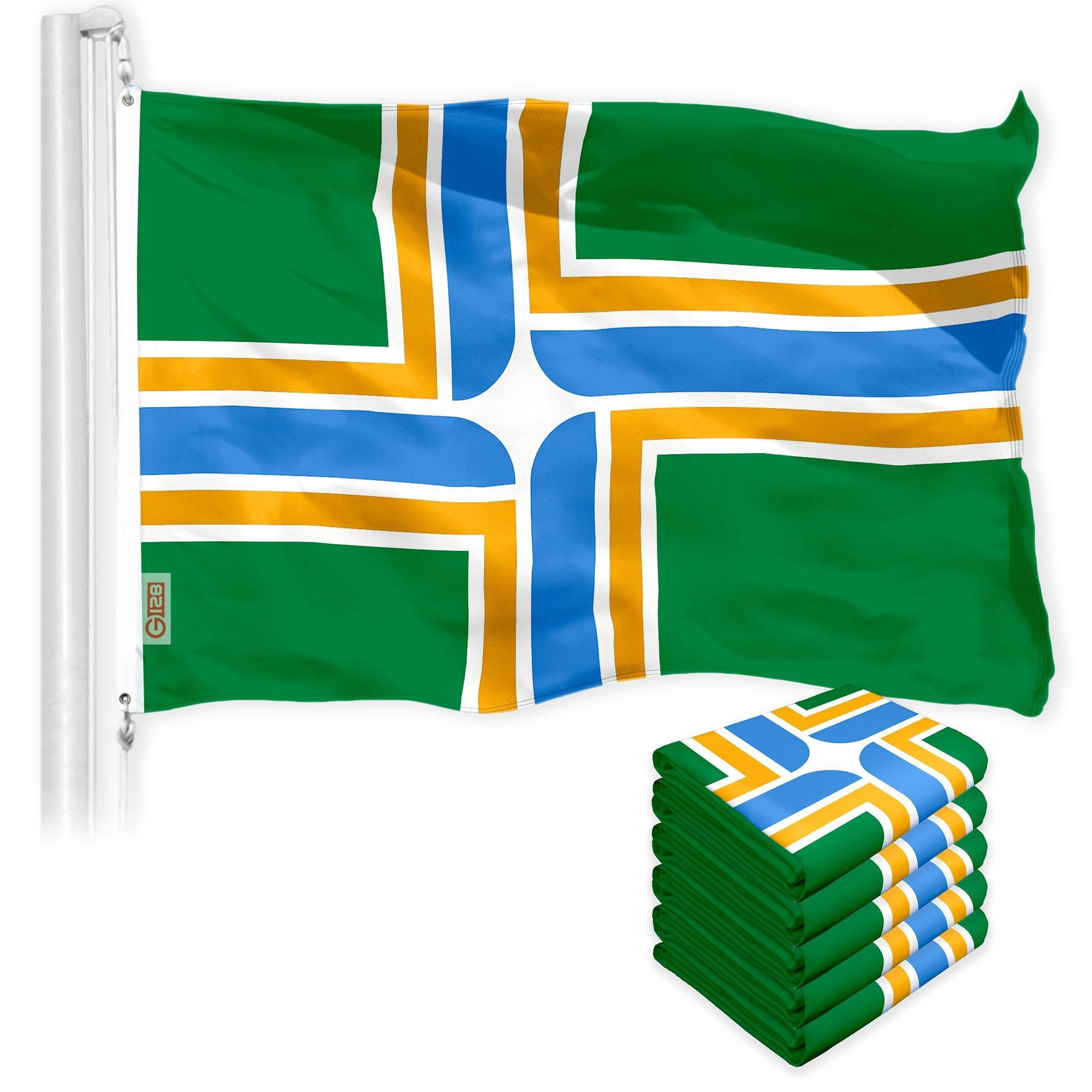 Portland City Flag 3x5 Ft 5Pack 150D Printed Polyester By G128