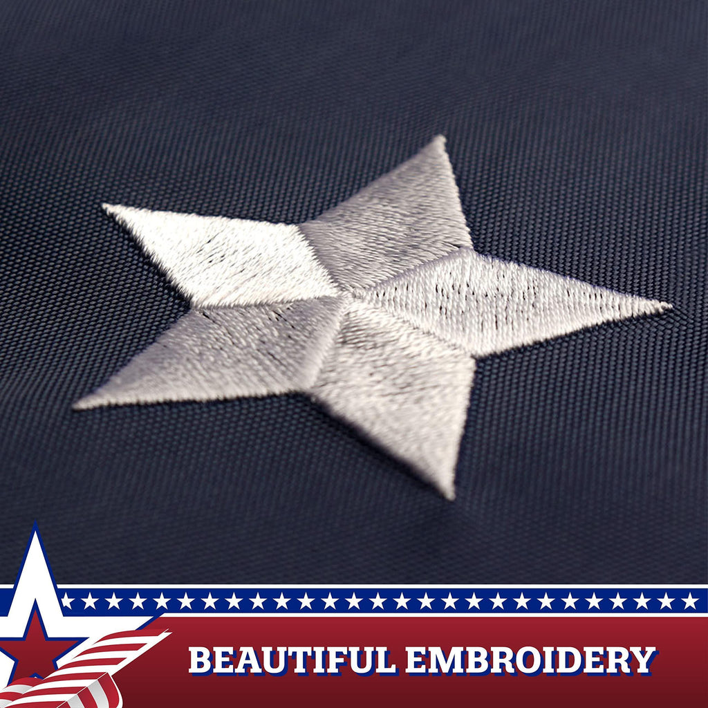 USA Pleated Fan Flag Star 1.5x1.5FT Center Quarter Circle Embroidered Polyester