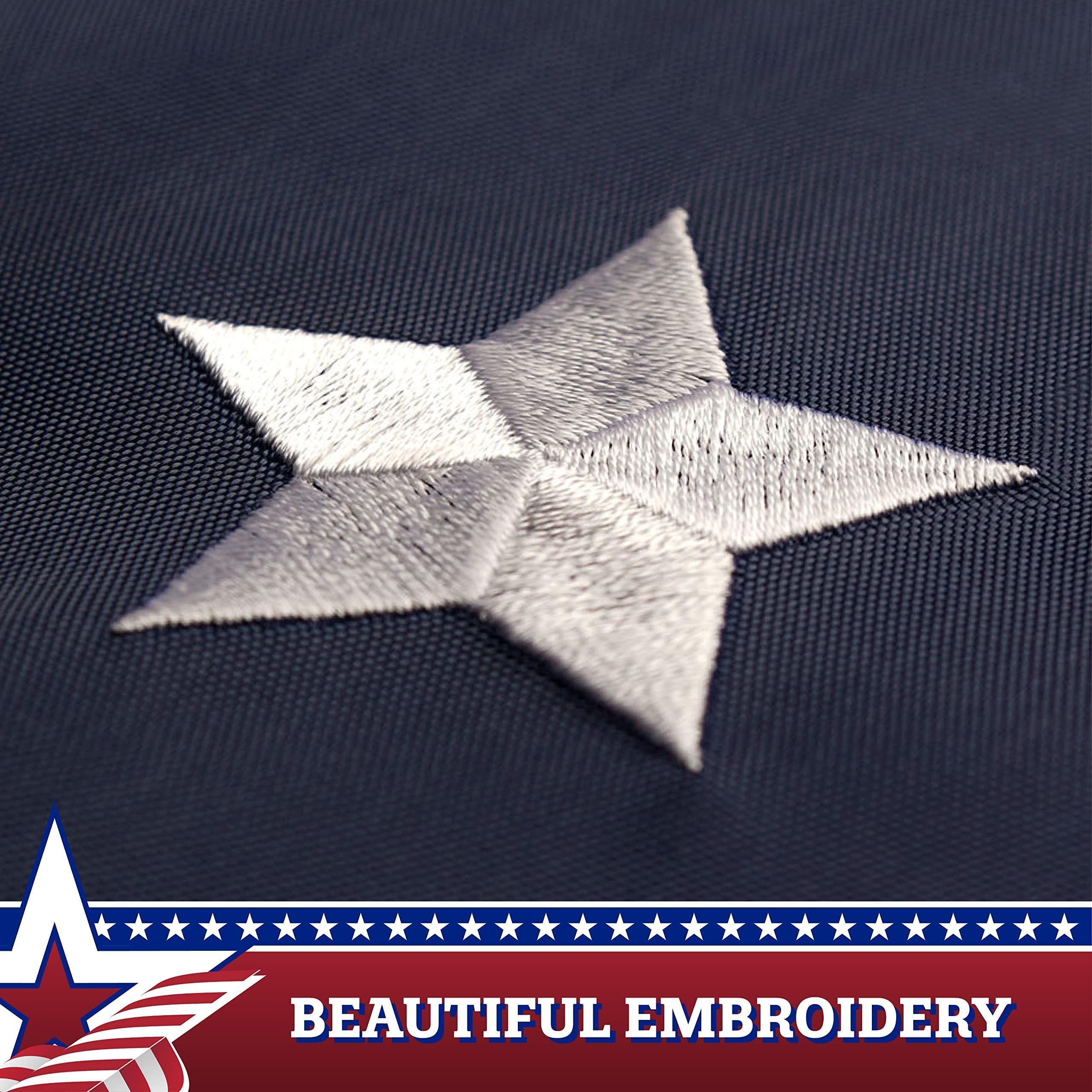 USA Pleated Fan Flag Star 1.5x1.5FT Center Quarter Circle Embroidered Polyester