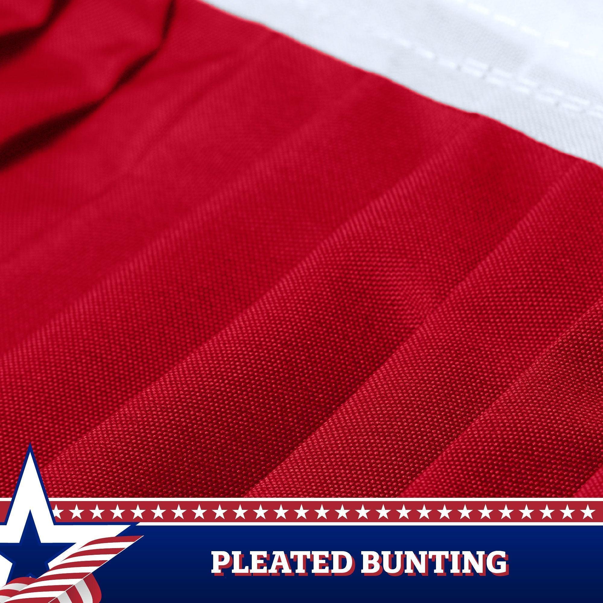 G128 2 Pack: American USA No Stars Pleated Fan Flag  2x4 Ft  Printed 150D Polyester  Patriotic Decor, Indoor/Outdoor, Vibrant Colors, Brass Grommets, Thicker and More Durable Than 100D 75D