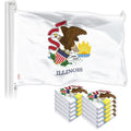 G128 10 Pack: Illinois IL State Flag  3x5 Ft  LiteWeave Pro Series Printed 150D Polyester  Indoor/Outdoor, Vibrant Colors, Brass Grommets, Thicker and More Durable Than 100D 75D Polyester