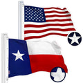 Patriotic Duo Flags: USA & Texas 10x15 Ft, SPUN Polyester