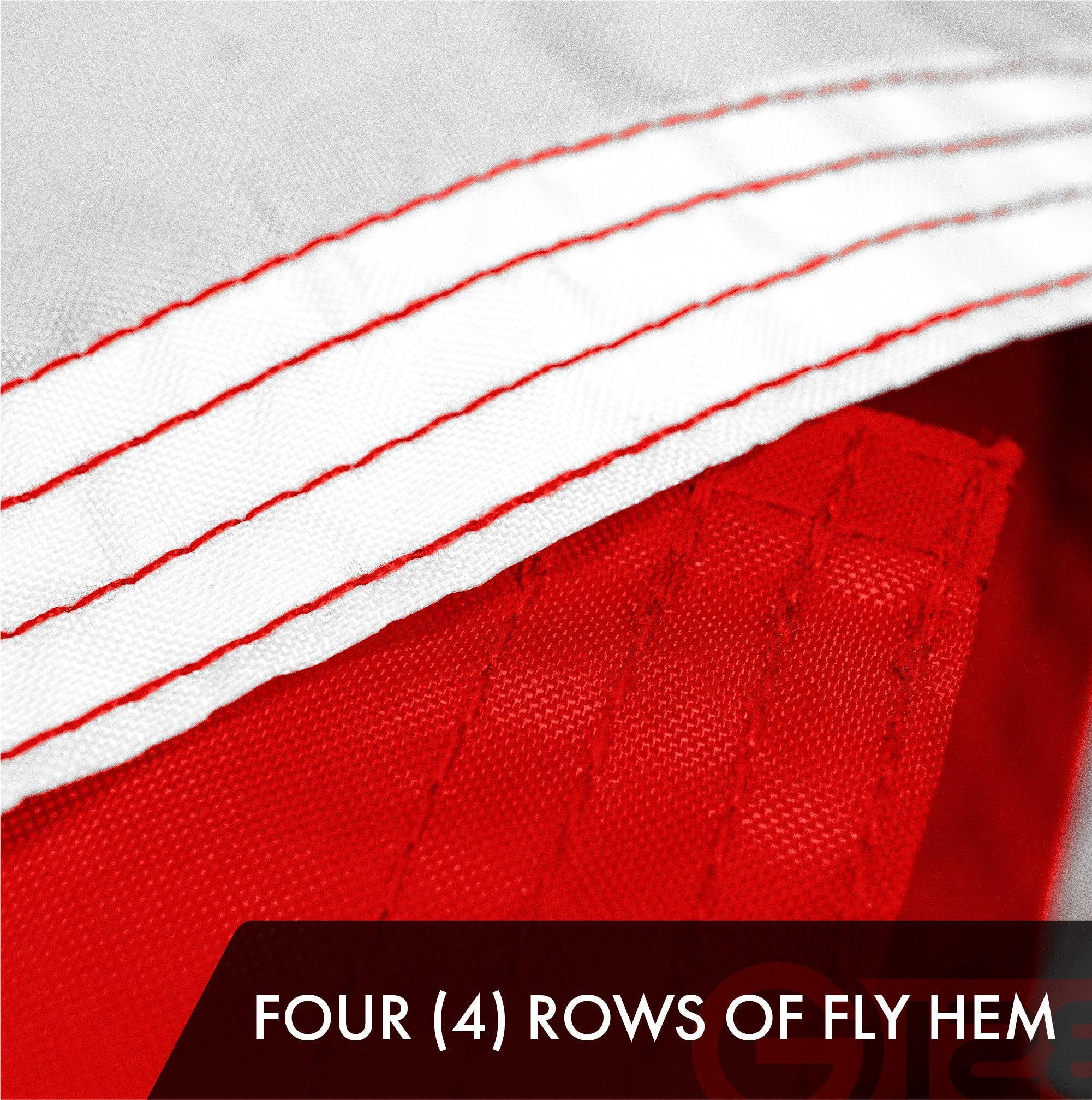 G128 2 Pack: Georgia GA State Flag  4x6 Ft  ToughWeave Series Embroidered 300D Polyester  Embroidered Design, Indoor/Outdoor, Brass Grommets