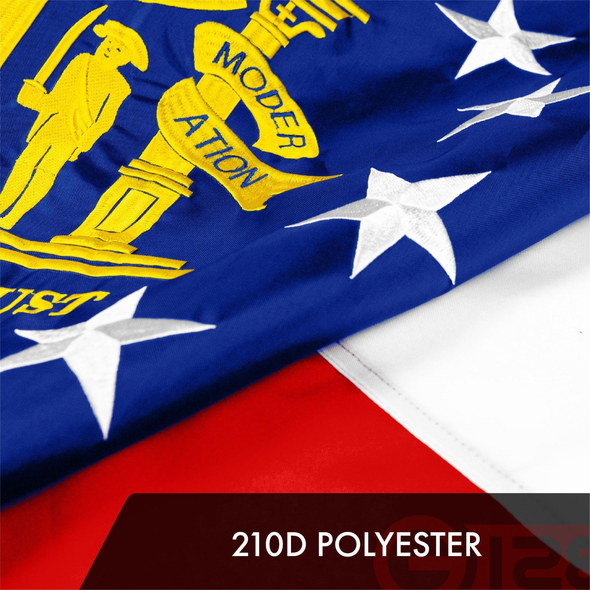 G128 2 Pack: Georgia GA State Flag  4x6 Ft  ToughWeave Series Embroidered 300D Polyester  Embroidered Design, Indoor/Outdoor, Brass Grommets
