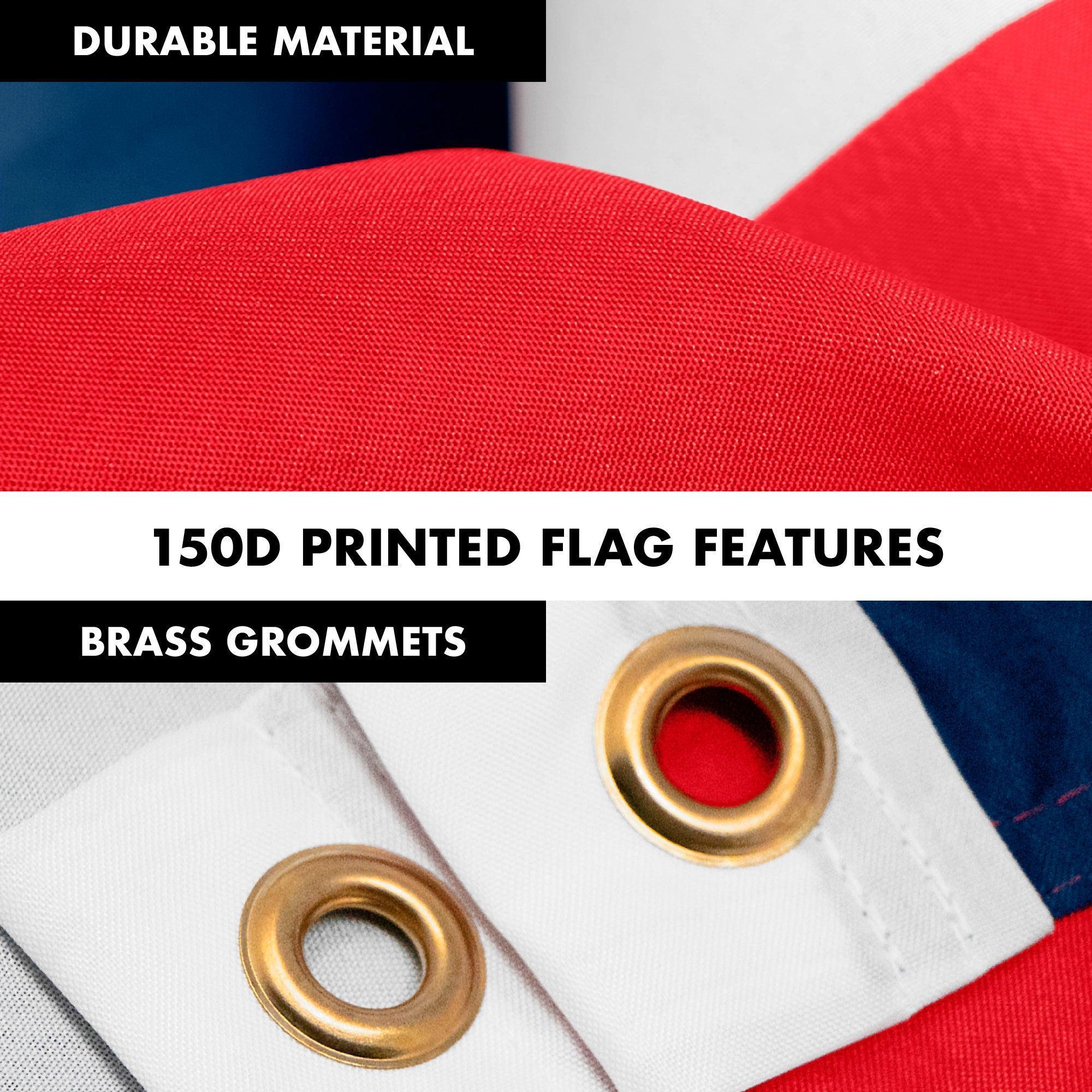 Open Vertial Deluxe Flag 3x5 ft- Aluminum flag pole
