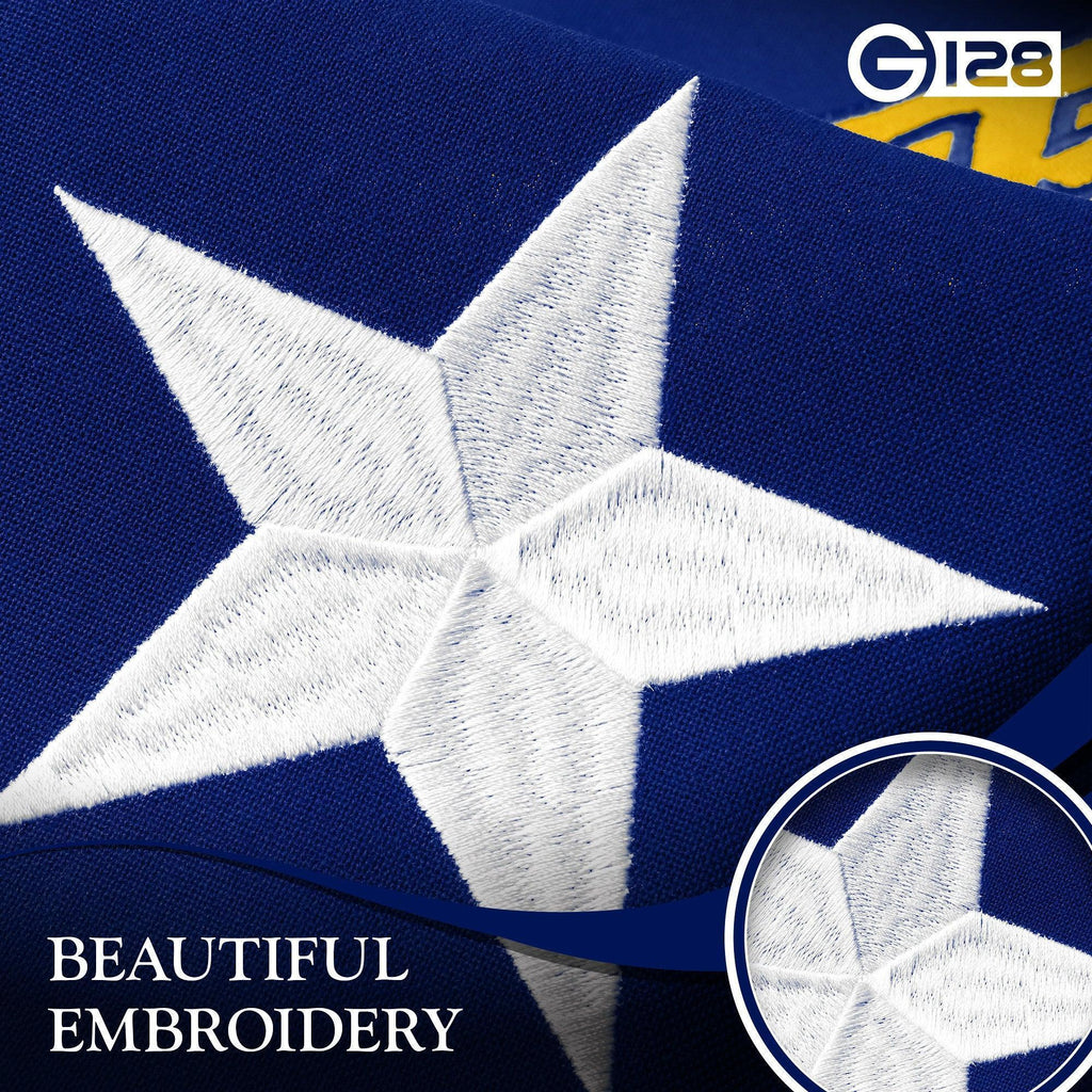 G128 Combo Pack: American USA Flag 2x3 Ft & North Carolina Flag 2x3 Ft, Both Embroidered SPUN Polyester, Indoor/Outdoor, Brass Grommets