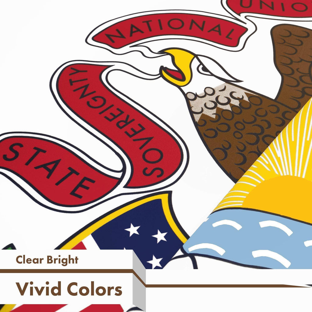 G128 10 Pack: Illinois IL State Flag  3x5 Ft  LiteWeave Pro Series Printed 150D Polyester  Indoor/Outdoor, Vibrant Colors, Brass Grommets, Thicker and More Durable Than 100D 75D Polyester
